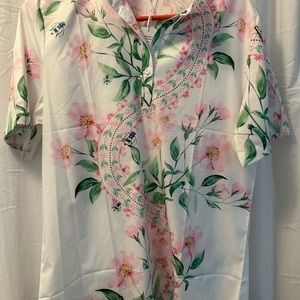 Made with Love ruffle top blouse.  Beautiful detail. NWT size L